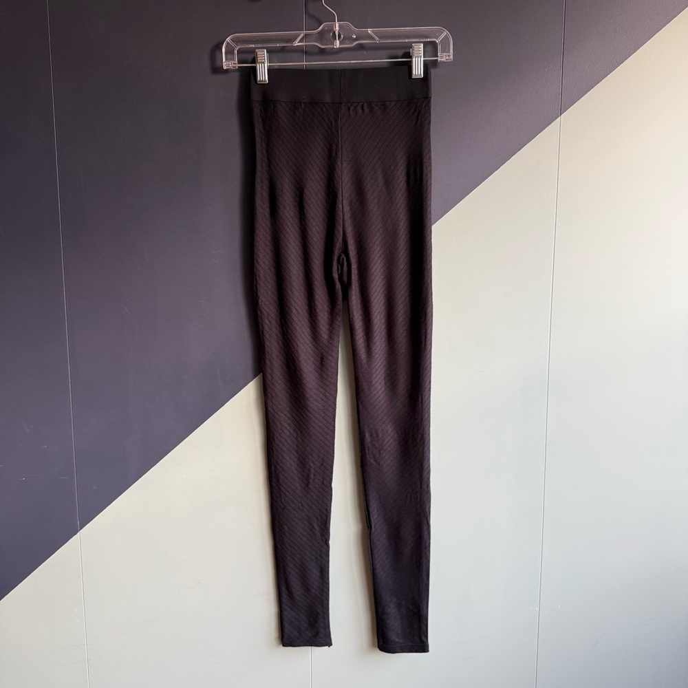 NWOT Alexander Wang x Uniqlo Heattech Extra Warm Ribbed Leggings, Size XS, Black - Picture 3 of 9